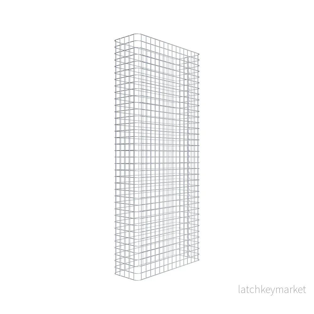 Gabionstängsel längd 77 cm, höjd 180 cm, djup 27 cm, maskstorlek 5 x 5 cm