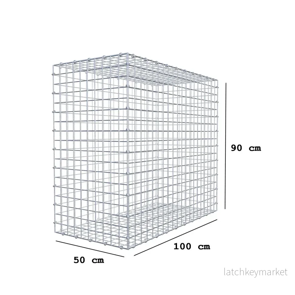 Gabion 100 cm x 90 cm x 50 cm (L x H x D), maskstorlek 5 x 5 cm, spiralring - Bild 2
