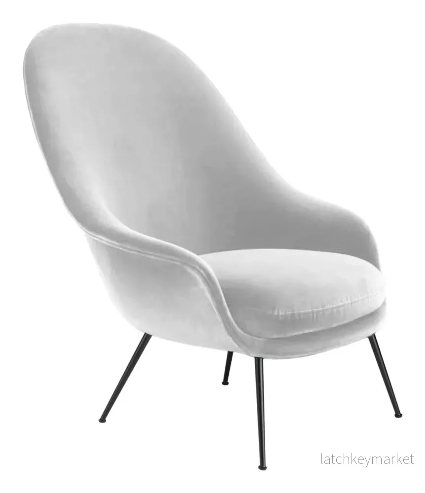 Bat Lounge Chair High Back Conic Base Black Matt - Bild 3