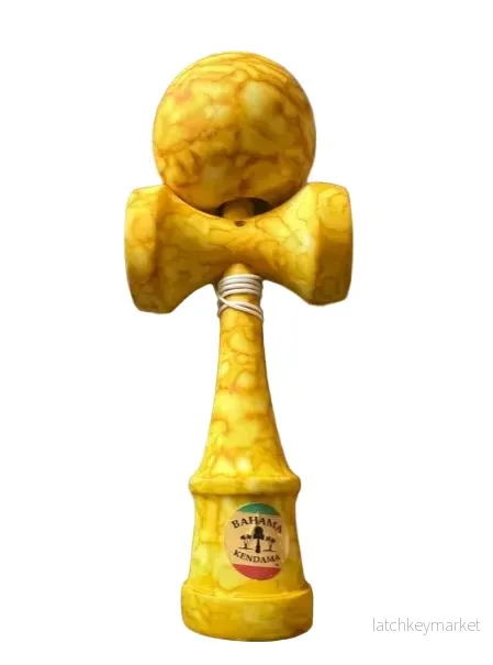 Bahama Kendama Gul ”sticky” färg – Marmorerad – Ny Bahama Kendama Gul ”sticky” färg – Marmorerad – Ny
