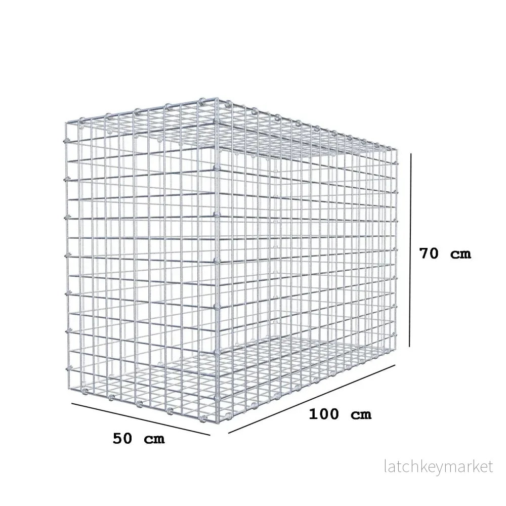 Gabion 100 cm x 70 cm x 50 cm (L x H x D), maskstorlek 5 x 5 cm, spiralring - Bild 2