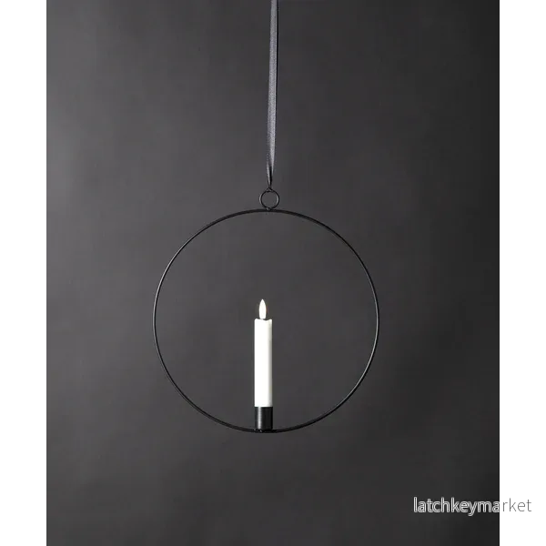 Ljusstake hängande Ring ink. LED ljus Svart - Bild 2