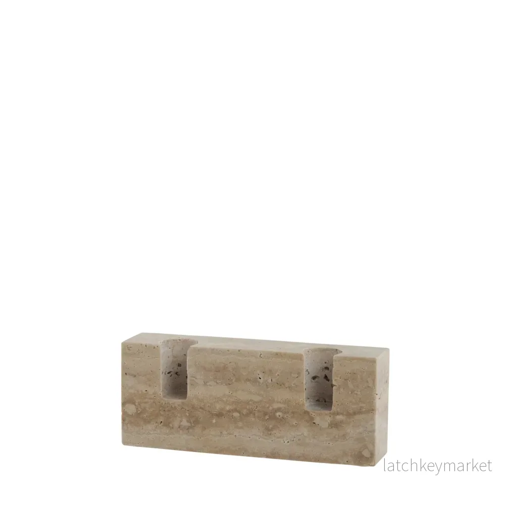 Travina ljushållare L15XH6XB3 cm. sand Travina ljushållare L15XH6XB3 cm. sand
