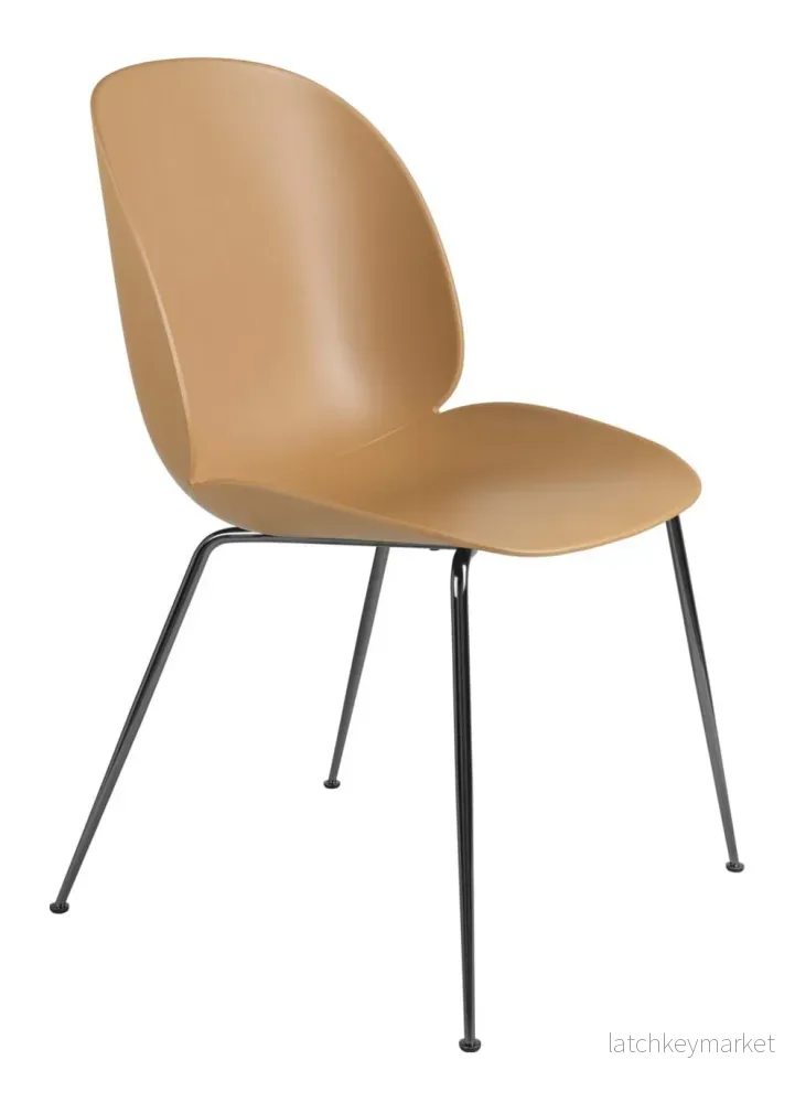 Beetle Chair Unupholstered Black Chrome Base - Bild 3