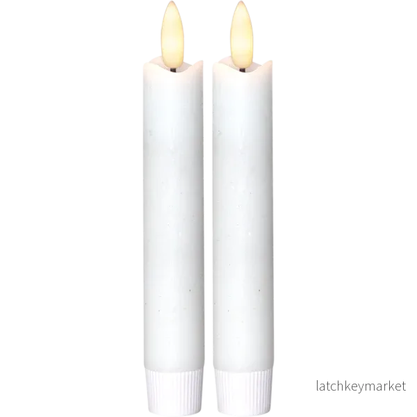 Batteridrivet LED Antikljus 2-pack Flamme Rustic 15 cm Vit