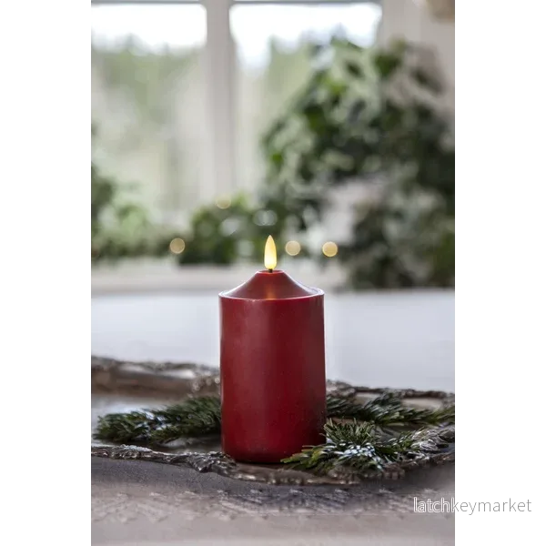 Batteridrivet LED Blockljus Flamme Top Röd 15 cm - Bild 3