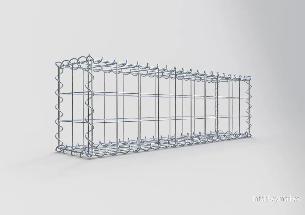 Gabion 100 cm x 30 cm x 20 cm (L x H x D), maskstorlek 10 cm x 10 cm, spiral - Bild 2