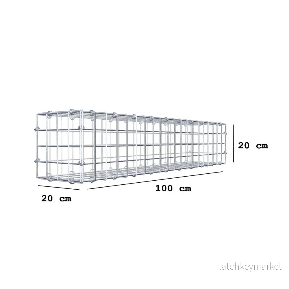 Gabion 100 cm x 20 cm x 20 cm (L x H x D), maskstorlek 5 x 5 cm, spiralring - Bild 2