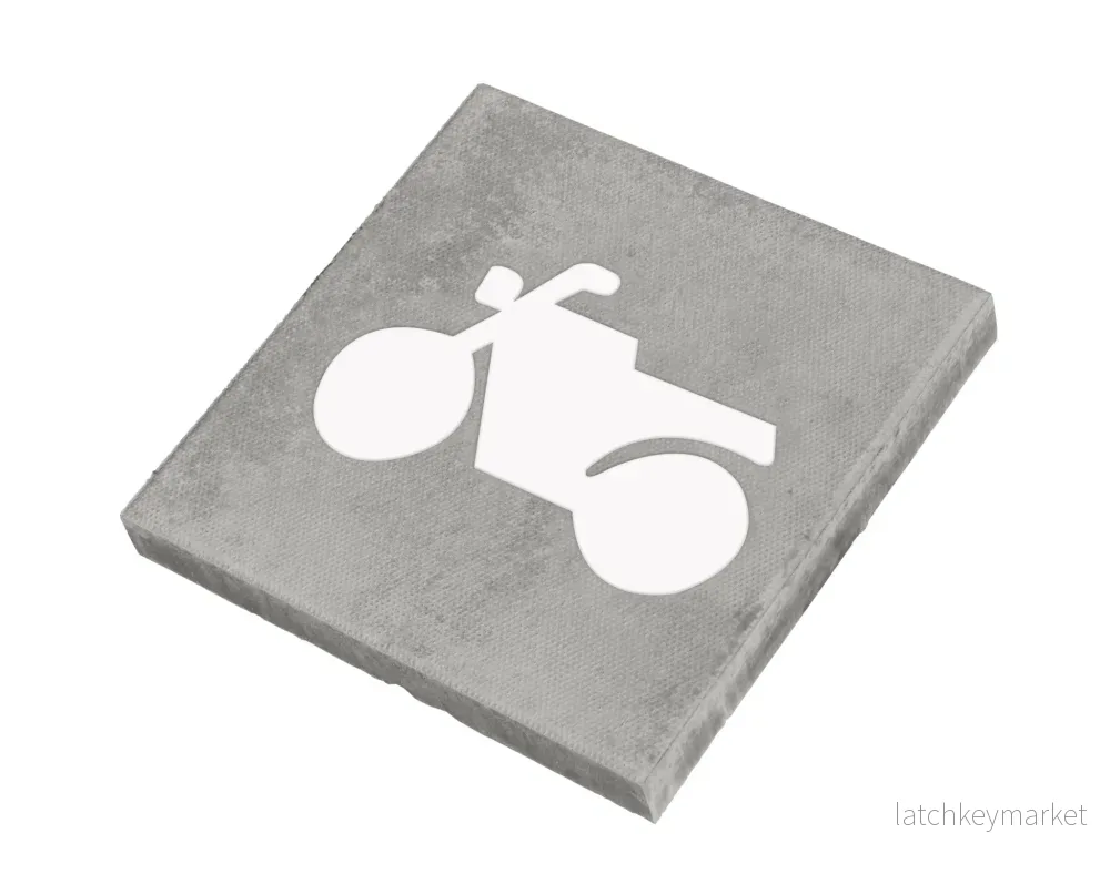 Symbolplattan Motorcykel Grå 500x500x70 Symbolplattan Motorcykel Grå 500x500x70