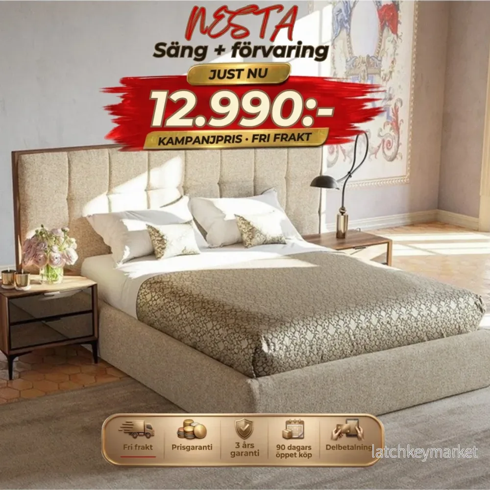 ⭐ NESTA Säng med förvaring + madrass ⏳ Begränsat antal | 3 kvar-160*200cm