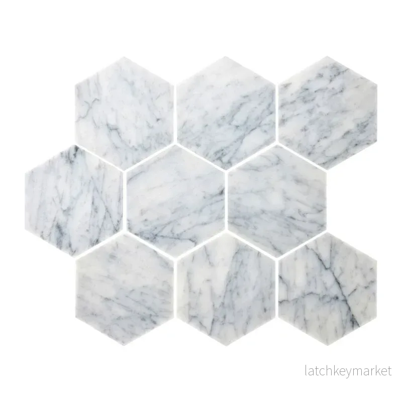 Marmor Bianco Carrara Hexagon 10×11,5 cm