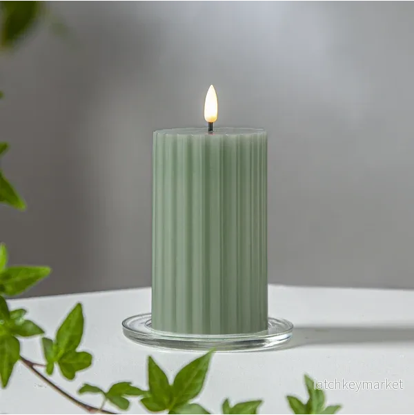 Batteridrivet LED Blockljus Flamme Stripe Grön 15 cm - Bild 2