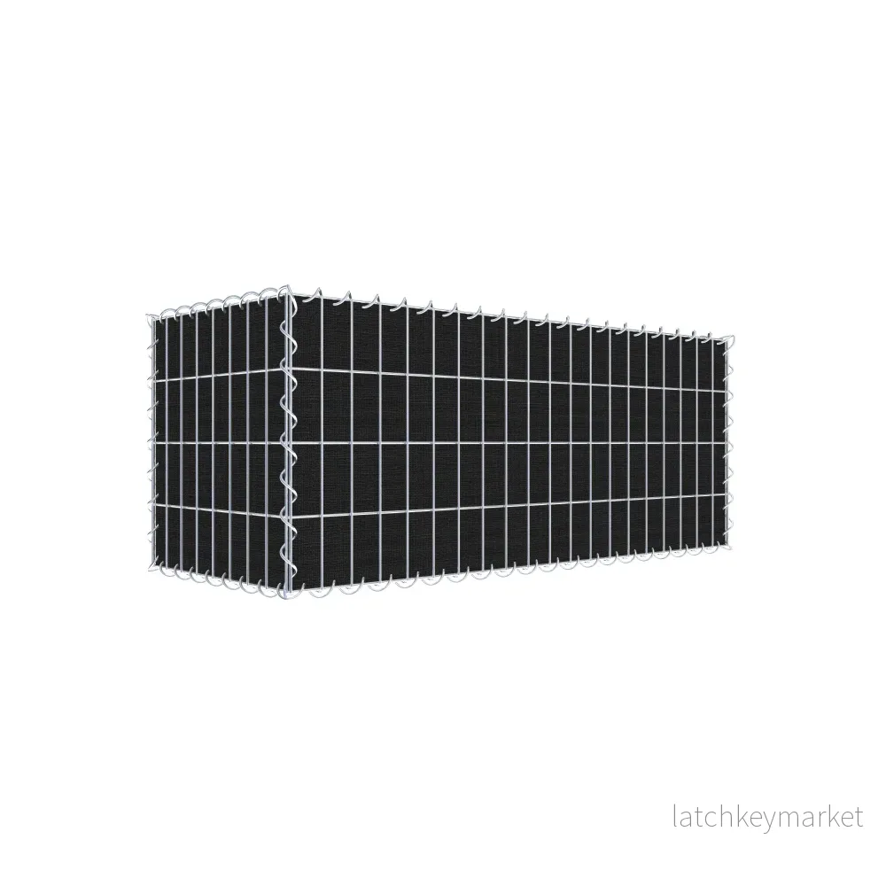 Grön gabion med fleece 100 cm x 40 cm x 40 cm (L x H x D), maskstorlek 5 cm x 10 cm, spiral Grön gabion med fleece 100 cm x 40 cm x 40 cm (L x H x D), maskstorlek 5 cm x 10 cm, spiral