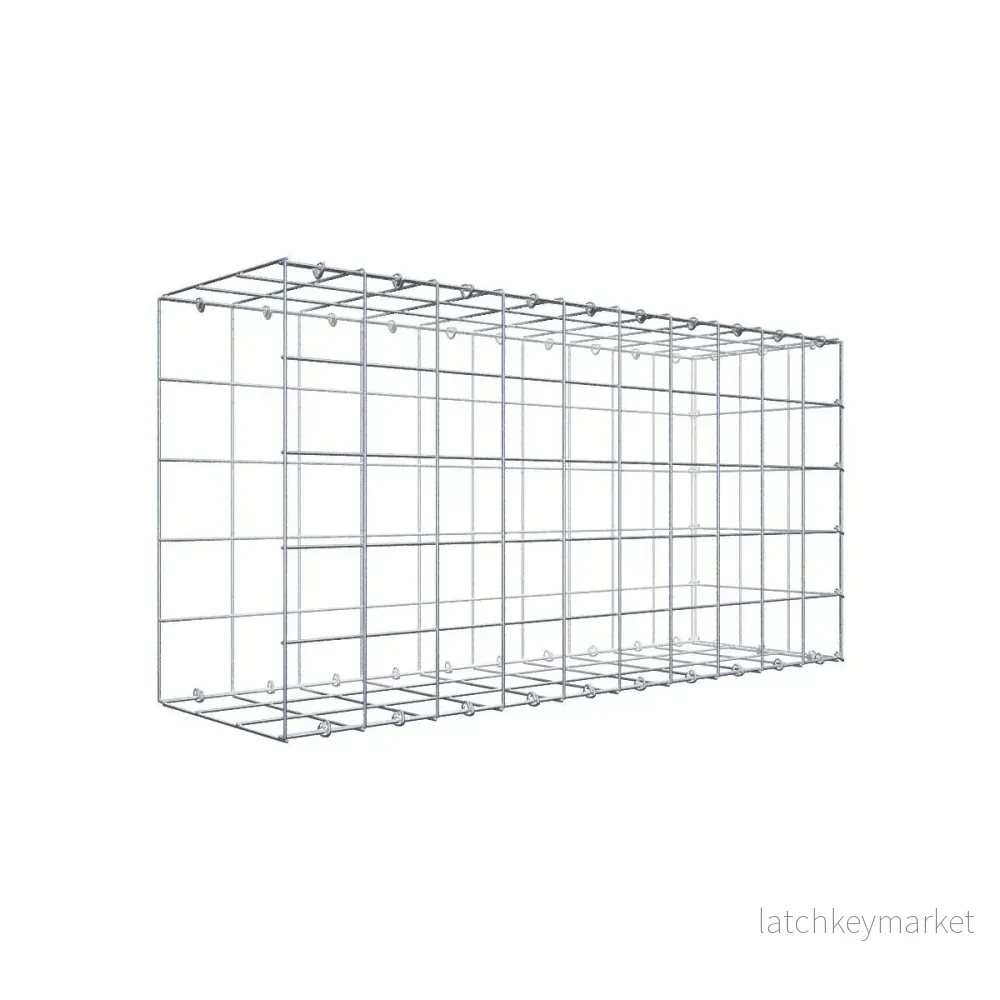 Typ 2 påbyggnadsgabion 100 cm x 50 cm x 30 cm (L x H x D), maskstorlek 10 cm x 10 cm, C-ring Typ 2 påbyggnadsgabion 100 cm x 50 cm x 30 cm (L x H x D), maskstorlek 10 cm x 10 cm, C-ring