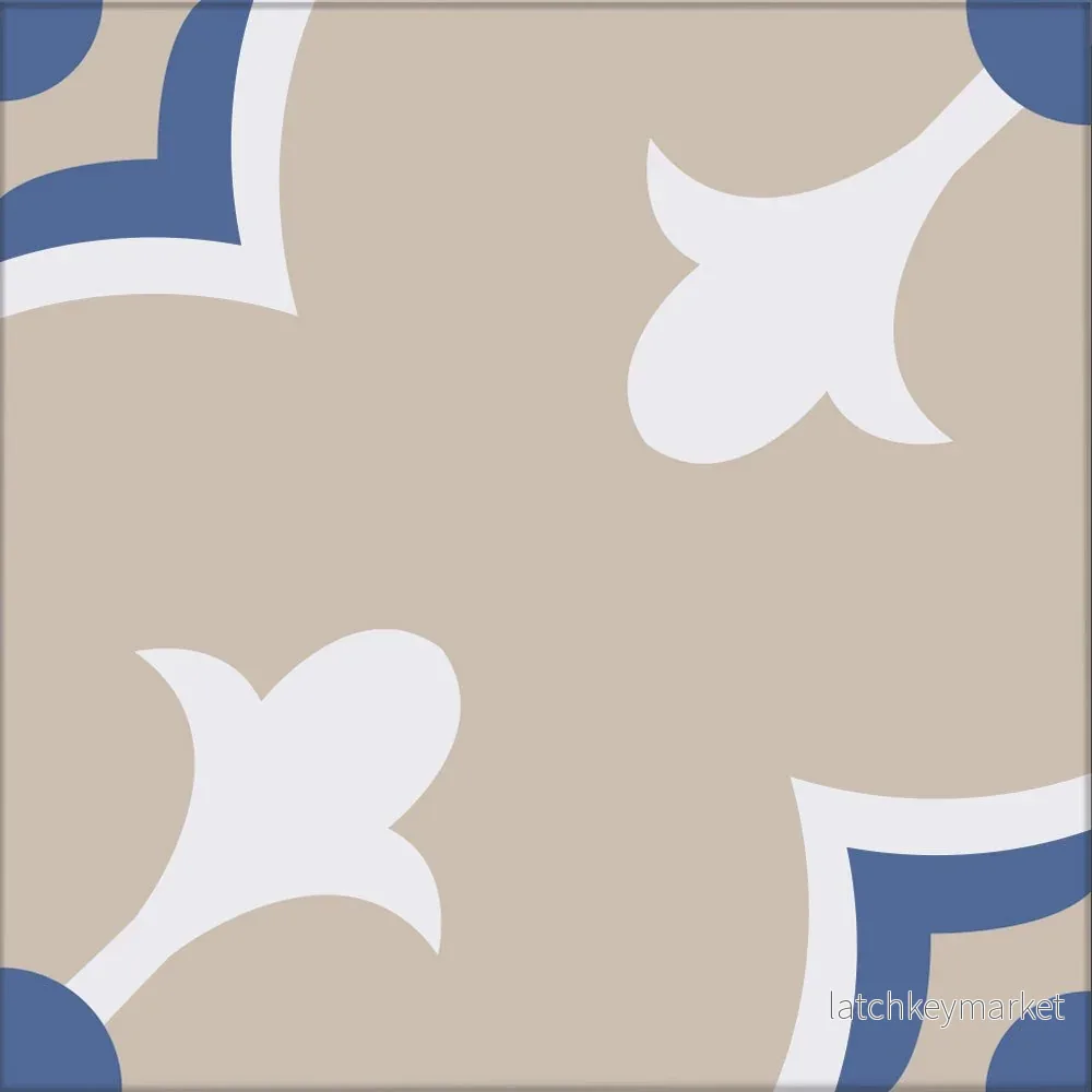 Kakeldekor marockansk beige & blå - Bild 2