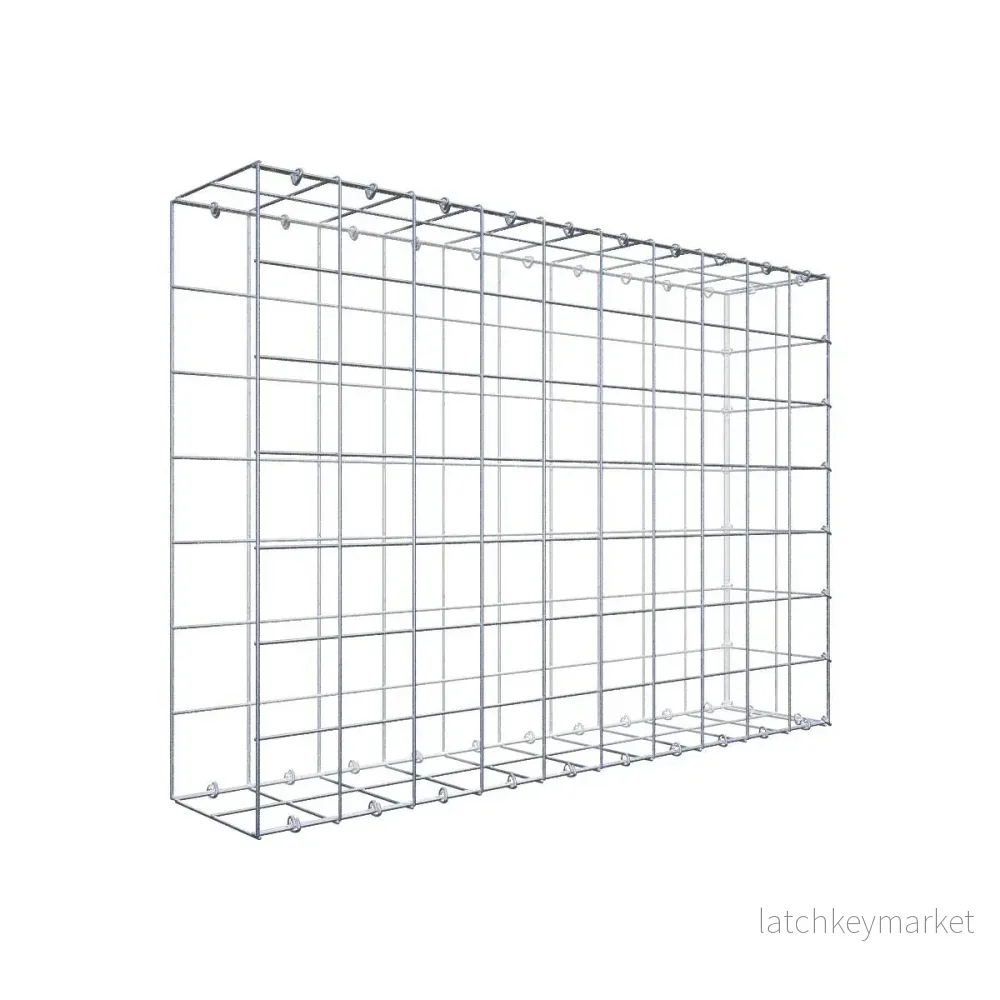 Typ 2 påbyggnadsgabion 100 cm x 70 cm x 20 cm (L x H x D), maskstorlek 10 cm x 10 cm, C-ring