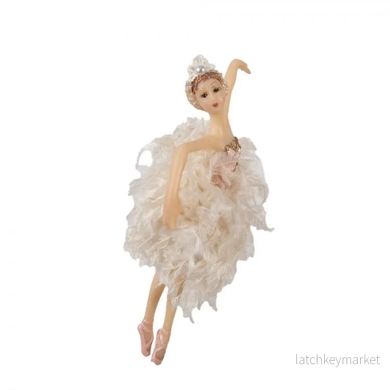 Julgranspynt Ballerina 15 cm Rosa Beige Polyresin REA - Bild 3