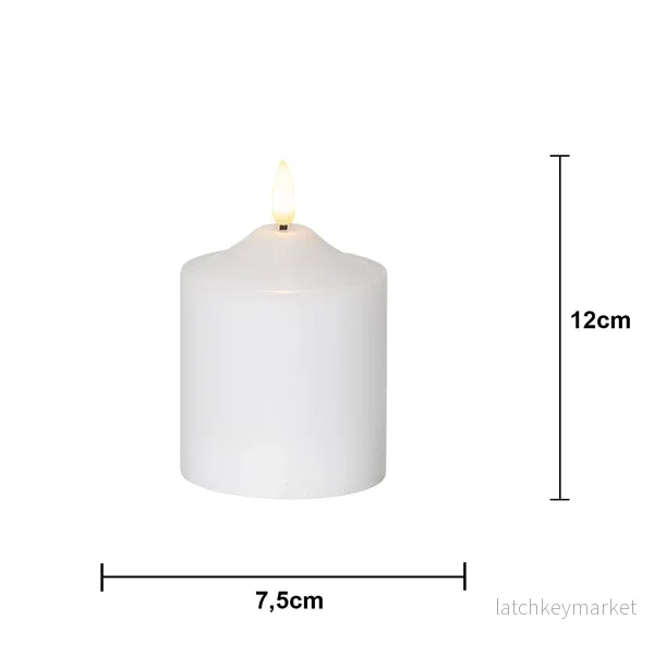 Batteridrivet LED Blockljus Flamme Top Vit 12 cm - Bild 2