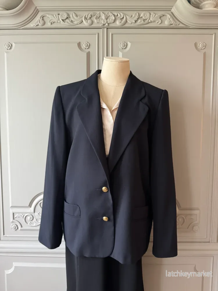 Marinblå kavaj vintage – Helén Exclusive