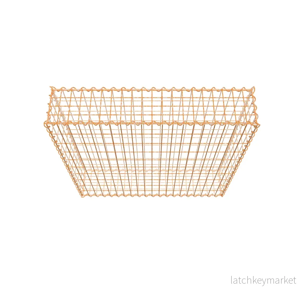 Rostig gabion 100 cm x 100 cm x 20 cm (L x H x D), maskstorlek 5 cm x 10 cm, spiral - Bild 3