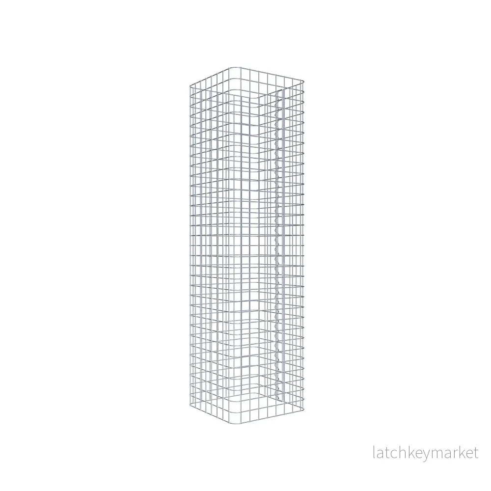 Gabionpelare, kantig 42 cm x 42 cm, 160 cm hög, MW 5 cm x 5 cm - Bild 3
