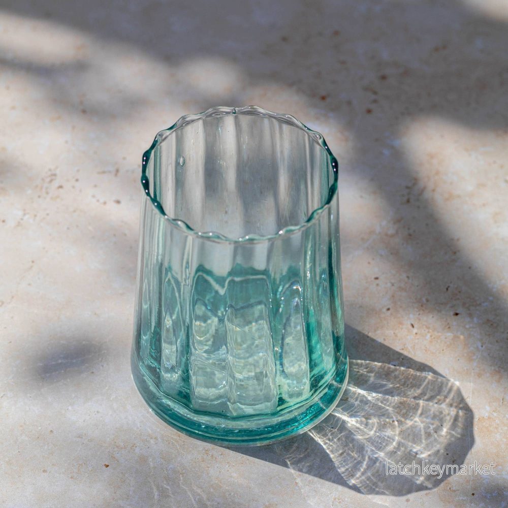 Handmade Moroccan Beldi Ridged Glasses Set of 6 - Clear - small - Bild 2
