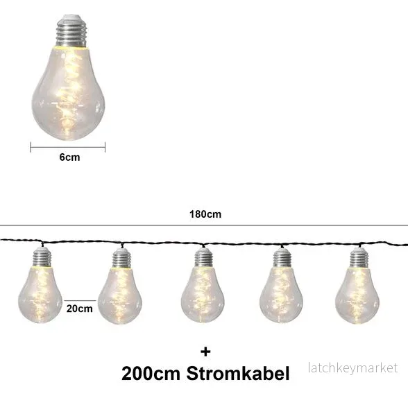 Trädgårdsbelysning DIV. Soldriven Solcellsslinga Glow 180 cm - Bild 3