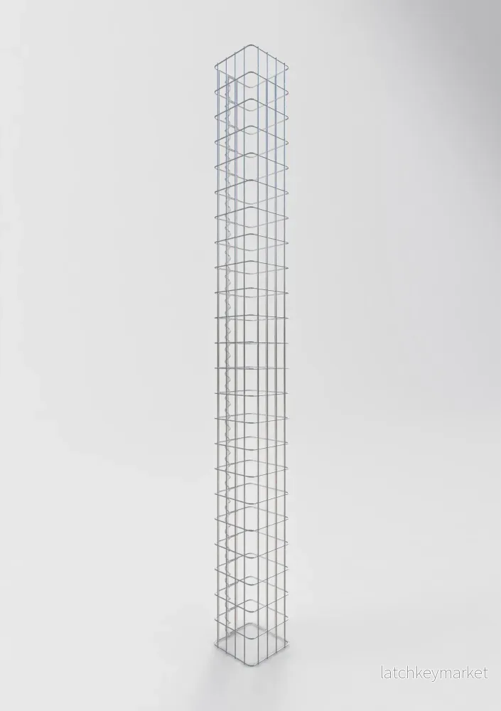 Gabionpelare, kvadrat 22 cm x 22 cm, 230 cm hög, MW 5 cm x 10 cm - Bild 2