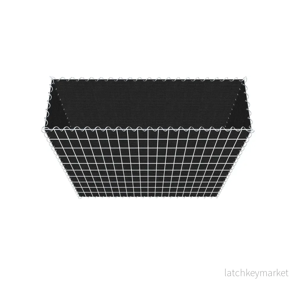Grön gabion med fleece 100 cm x 100 cm x 30 cm (L x H x D), maskstorlek 5 cm x 10 cm, spiral - Bild 3