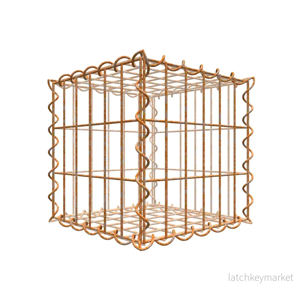 Rostig gabion 30 cm x 30 cm x 30 cm (L x H x D), maskstorlek 5 cm x 10 cm, spiral Rostig gabion 30 cm x 30 cm x 30 cm (L x H x D), maskstorlek 5 cm x 10 cm, spiral