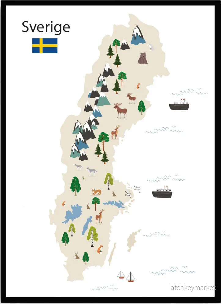 Barntavla – Sverigekarta natur Barntavla – Sverigekarta natur