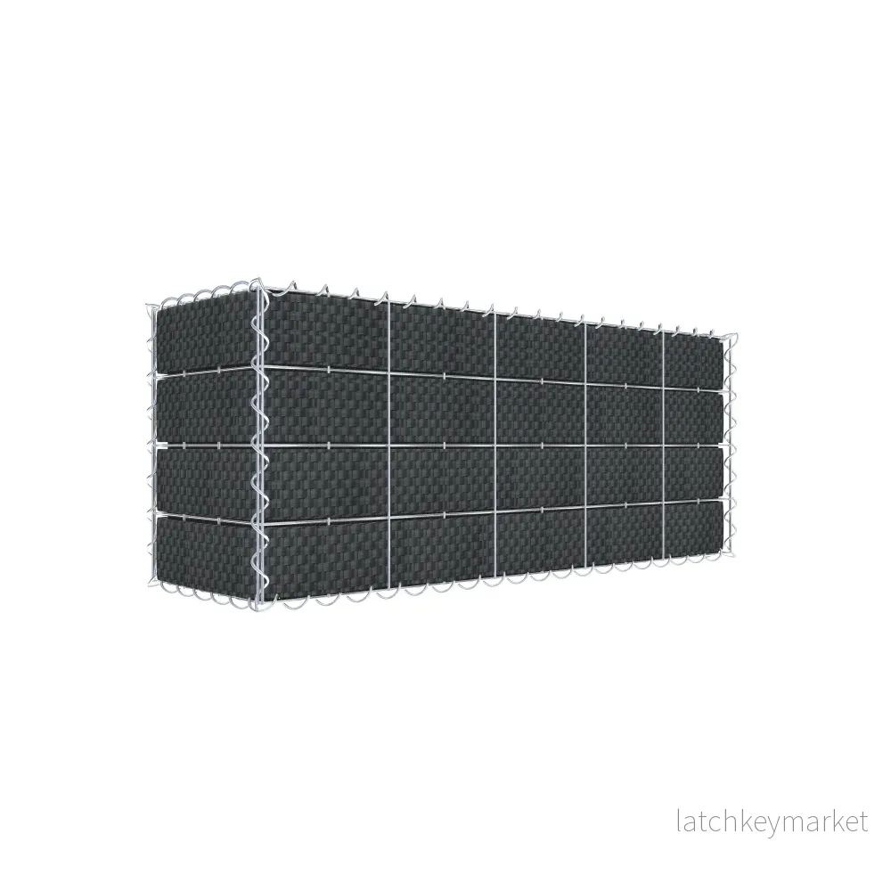 Grön gabion med fleece & insynsskydd 100 cm x 40 cm x 30 cm (L x H x D), maskstorlek 10 cm x 10 cm, spiral Grön gabion med fleece & insynsskydd 100 cm x 40 cm x 30 cm (L x H x D), maskstorlek 10 cm x 10 cm, spiral