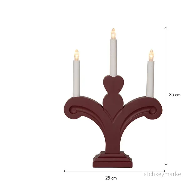 Adventsljusstake Batteridriven 35 cm Röd - Bild 2