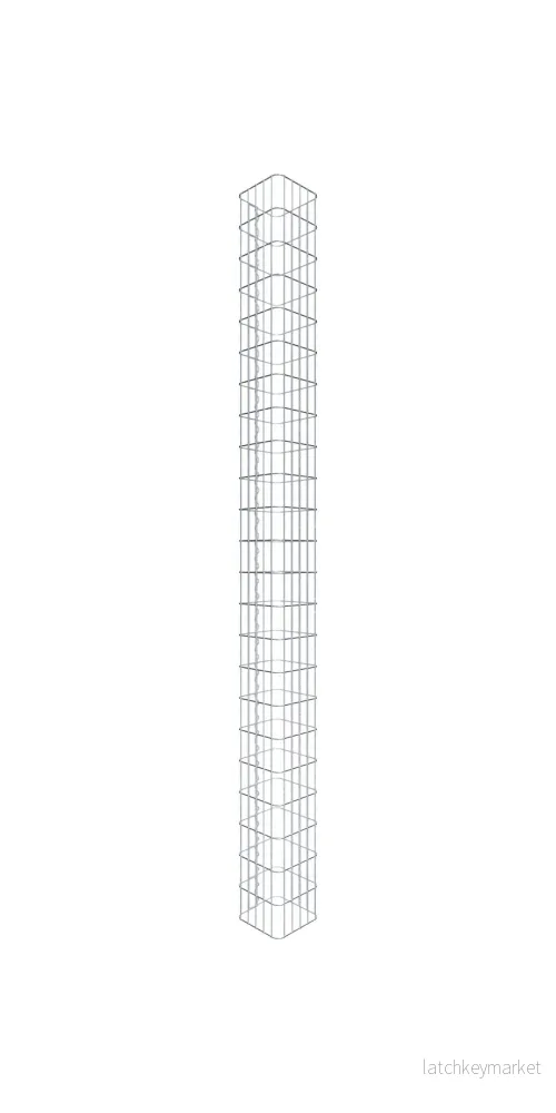 Gabionpelare vinkelrät 27 cm x 27 cm, 230 cm höjd, MW 5 cm x 10 cm