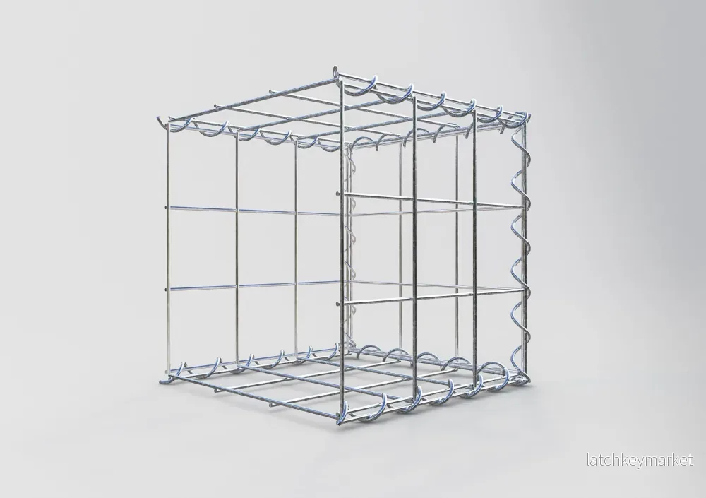 Extra gabion typ 2 30 cm x 30 cm x 30 cm (L x H x D), maskstorlek 10 cm x 10 cm, spiral - Bild 2