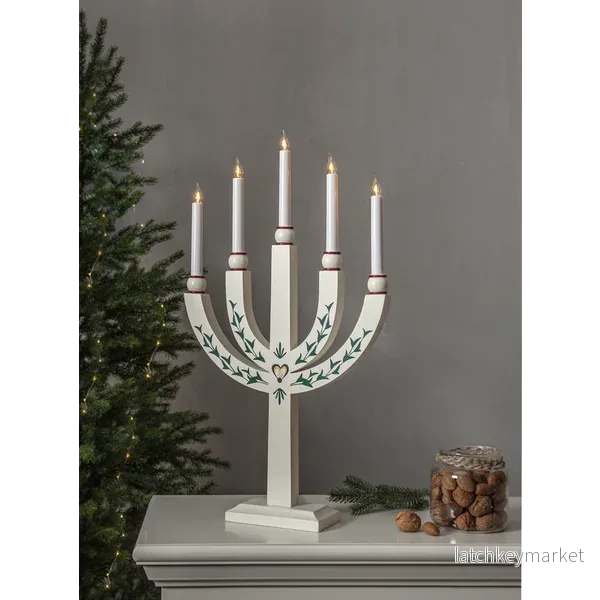 Adventsljusstake Tradition 24 cm vit