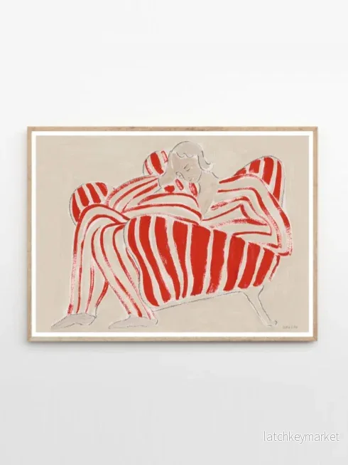 Print Sofia Lind, Red Chair, 50x70 cm