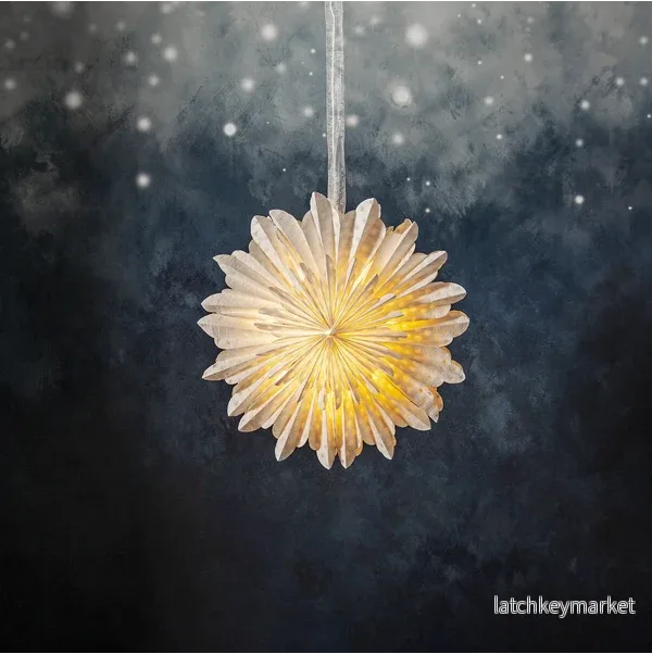 Adventsstjärna Pappersstjärna återvunnen bomull 45 cm vit - Bild 3