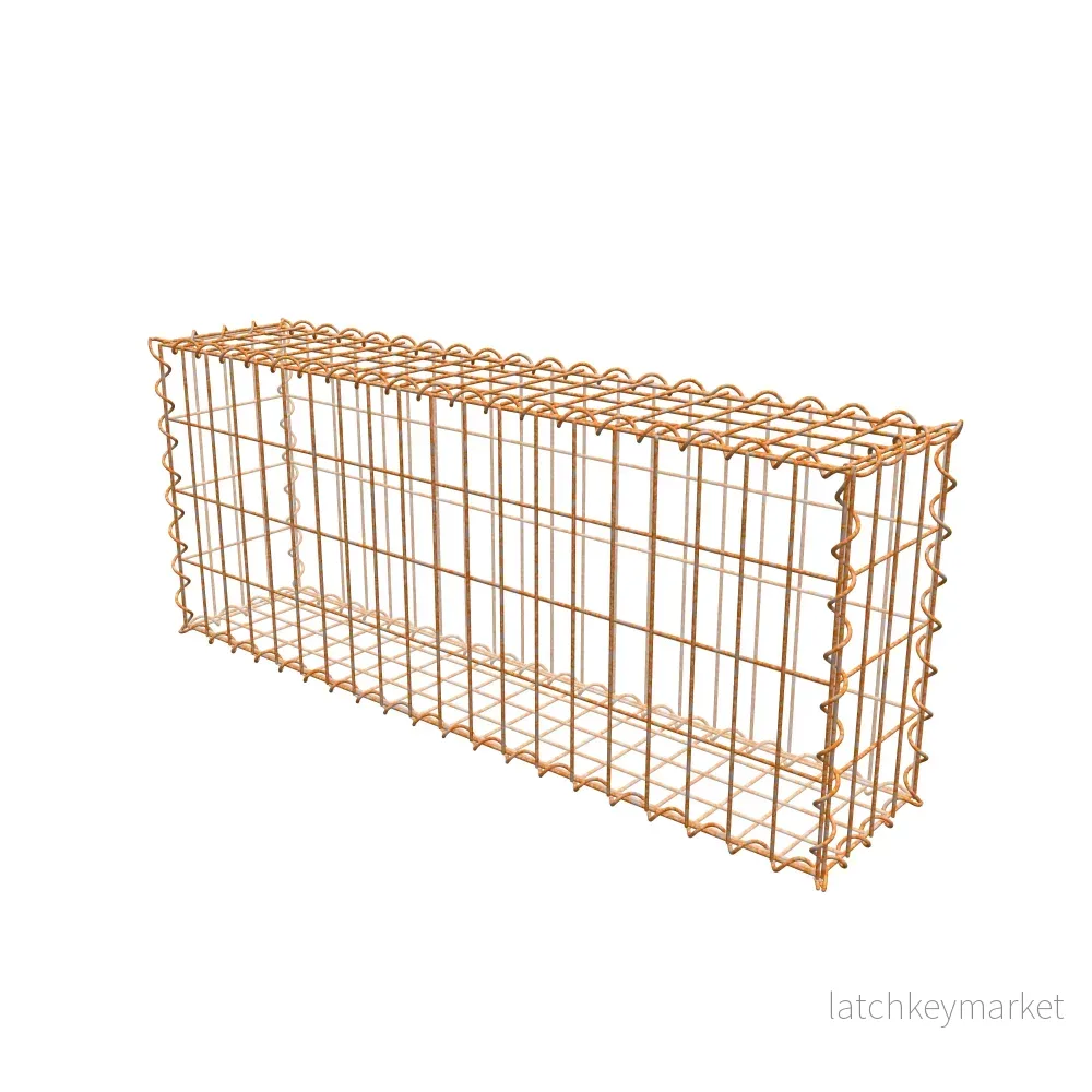 Rostig gabion 100 cm x 40 cm x 20 cm (L x H x D), maskstorlek 5 cm x 10 cm, spiral - Bild 2