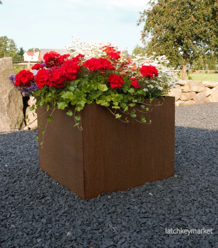 Corten Kruka m Botten 300x300x400 - Bild 3