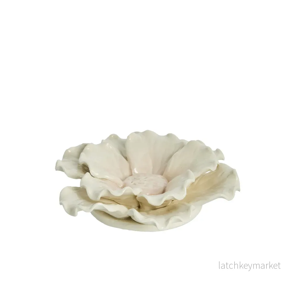 Floria väggdekoration Ø13 cm. benvit porselen - Bild 2