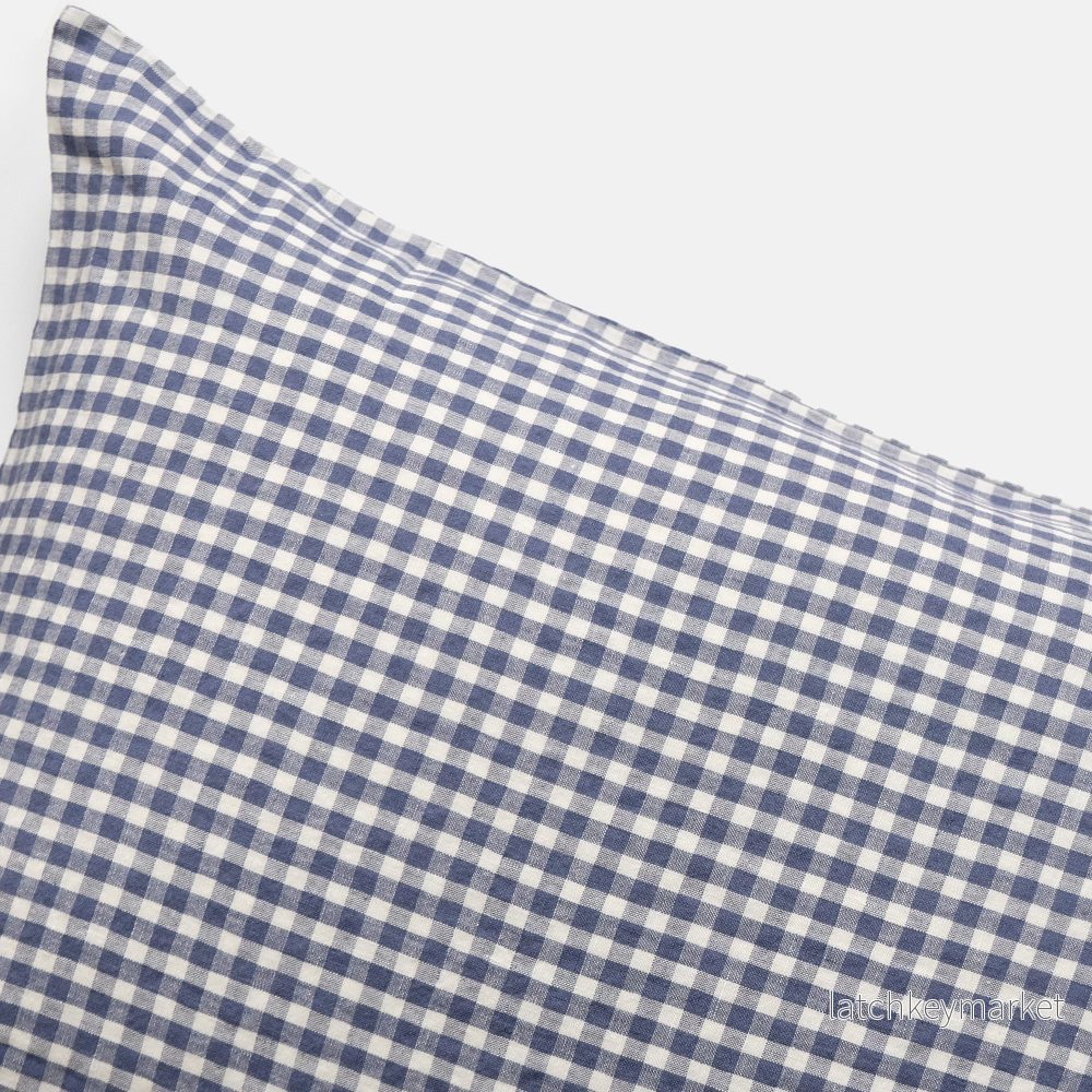 French Cushion Cover Blue Gingham - Bild 2