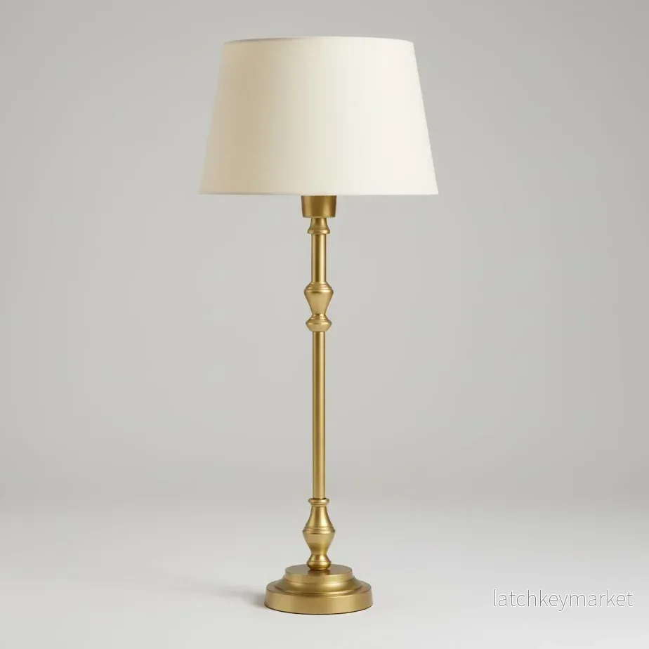 Lampfot Nelly Hög Borstad mässing H53 cm