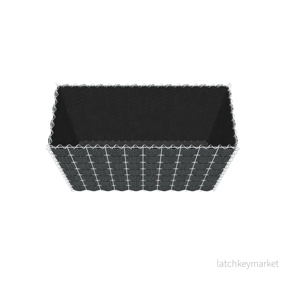 Grön gabion med fleece & insynsskydd 100 cm x 70 cm x 40 cm (L x H x D), maskstorlek 5 cm x 10 cm, spiral - Bild 3