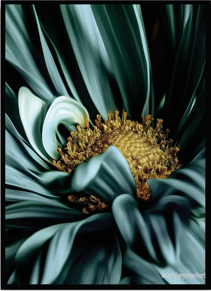 Poster Flower turquoise