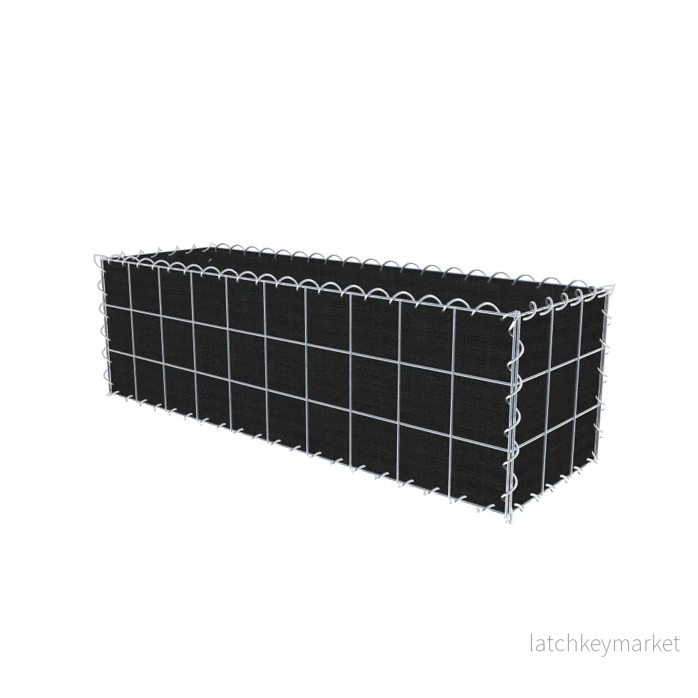 Grön gabion med fleece 100 cm x 30 cm x 30 cm (L x H x D), maskstorlek 10 cm x 10 cm, spiral - Bild 2
