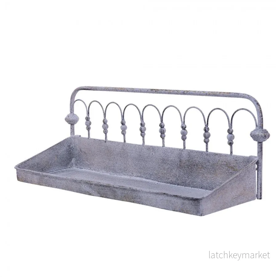 Vägghylla 55x18x21 cm Grå/Beige Metall REA Vägghylla 55x18x21 cm Grå/Beige Metall REA