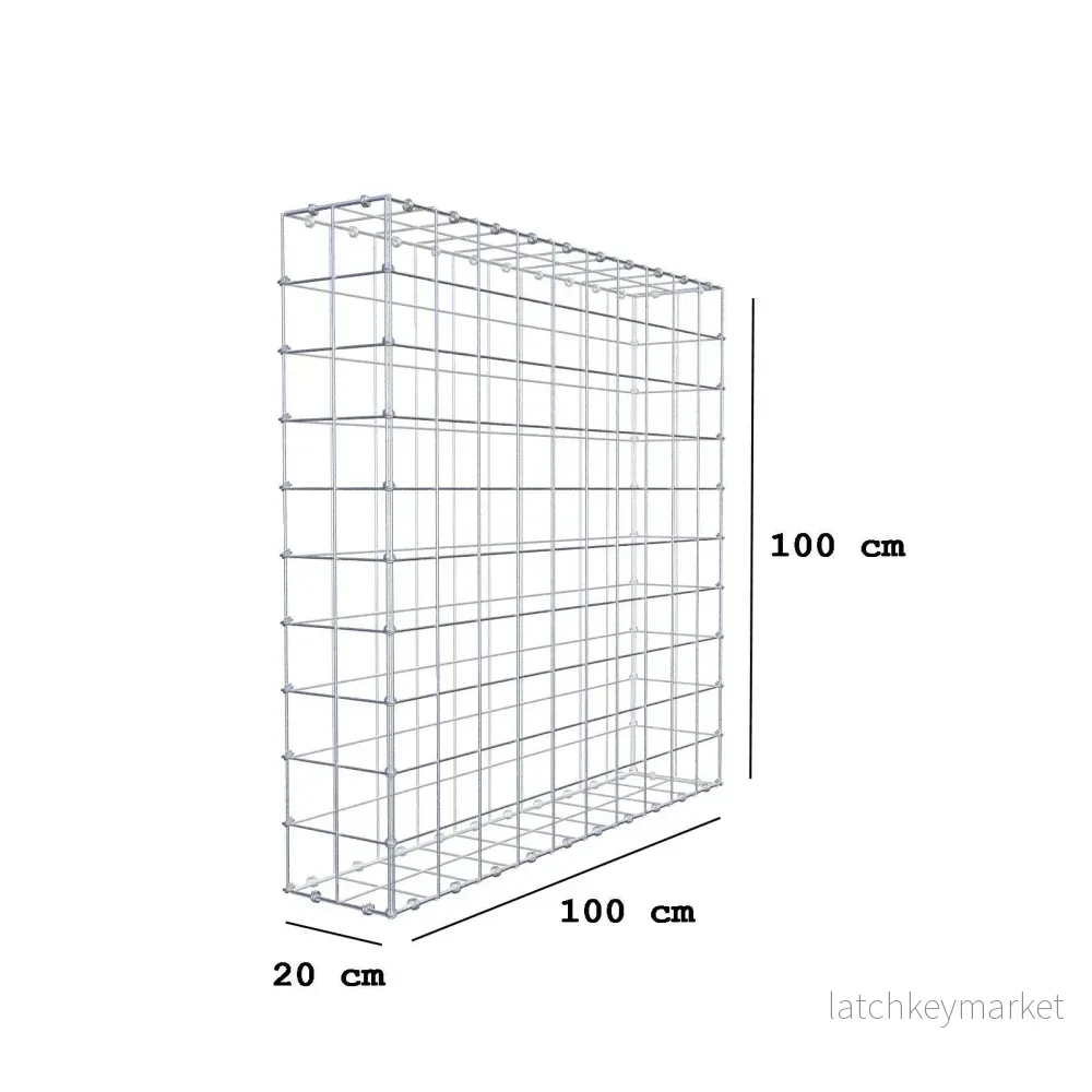 Gabion 100 cm x 100 cm x 20 cm (L x H x D), maskstorlek 10 x 10 cm, spiralring - Bild 2