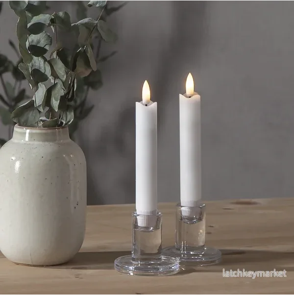 Batteridrivet LED Antikljus 2-pack Flamme Rustic 15 cm Vit - Bild 2
