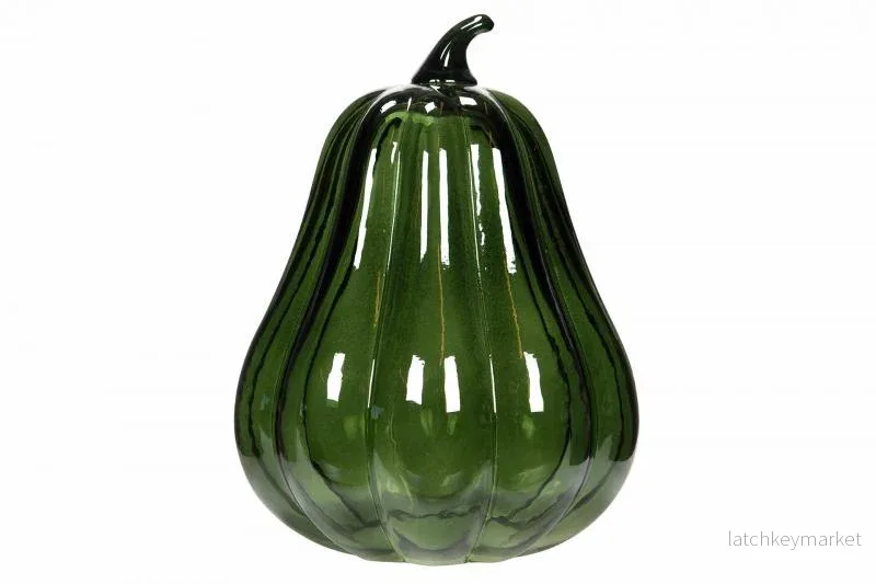 Dekoration Pumpa Glas Avlång Grön 15x20cm REA Dekoration Pumpa Glas Avlång Grön 15x20cm REA